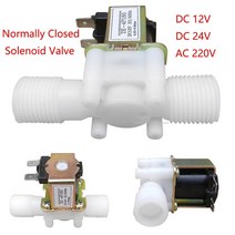 솔레노이드밸브 1pcs ac220v dc12v 24v 일반적 폐쇄 12quot 플라스틱, 12, 220v, 평상시 닫힘