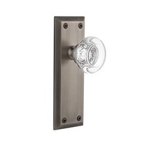 Grandeur Fifth Avenue 플레이트 보르도 크리스탈 손잡이 통로 - 6cm 앤티크 백랍, Antique Pewter