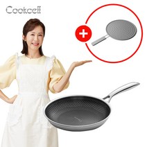 쿡셀 후라이팬 싱글코팅 블랙큐브 IH 스테인레스 인덕션 계란 후라이팬 (사은품증정), 28cm, 28cm(사은품 기름막이)