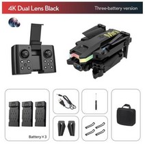 드론2022 Xt8 미니 4khd 픽셀 드론 Wifi Fpv 공기 압력 고정 고도 Led 라이트 Rc Quadcopter 헬리콥터 선물, black 3 batteries