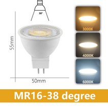 12 개 GU10 MR16 Led 스포트 라이트 AC220V AC110V AC100-240V 전구 GU5.3 조명 실내 홈 장식, 03 6W_03 6000K_01 220V, 04 MR16 38 degree