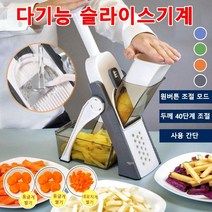 다기능 슬라이스기계 채칼 고기써는기계 원버튼 조절 모드/두께 40단계 조절/사용 간단, 1+1블루