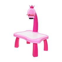 shangren 어린이 그리기 프로젝터 학습 책상 교육 도구 그림 playset 어린이 아트 추적 프로젝터 키트 어린이를위한, 아직도, 장미 핑크