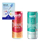 핫식스 더킹 펀치 + 더킹 러쉬 355ml 2종 각 6입 총 12입 + MSD마스크