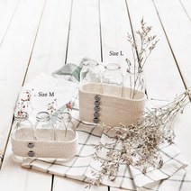 카페 탕비실 인테리어 3개의 유리 꽃병 M 오브제 화병 다방 장식, 꽃병 M 사이즈