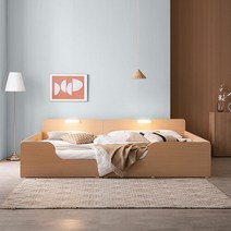 [KT알파쇼핑]라보떼 판테온 저상형 LED 무드등 패밀리침대 Q+SS (자가드독립40T) PO14, 오크/오크