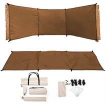 BAJIU 캠핑 사이드월 윈드브레이크 바람과 모래바람을 막다, 카키