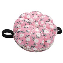 GHSHOP 손목 핀 쿠션 인쇄 꽃 호박 손목 밴드 핀 쿠션 바느질을위한 웨어러블 바늘 핀쿠션 (꽃 패턴) 크리스마스 생일, 핑크, 천