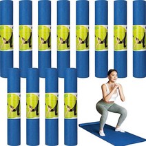 벌크 요가 매트 12개 휴대용 스트랩 172.7 x 61 0.4cm(68 24 0.16인치) 운동 포함 스트레칭용 미끄럼 방지 피트 (블루), Blue