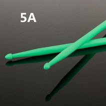 타악기스틱 1+1나일론 드럼 드럼스틱 5A컬러 플라스틱 손잡이 미끄럼방지 성인 연습용 북채 T04-노란색 나일론 드럼스틱 5A한쌍, T07-그린 나일론 5A1+1