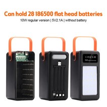 Unbranded 디스플레이 DIY 배터리 케이스 28x18650 배터리용 보조베터리 쉘, Black-10W Standard Version