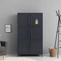 마켓비 PIDOR 철제수납장 캐비넷 6문 9131600, 다크그레이 7876.2629