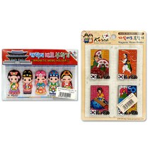 민속 자석 메모 부착기 캐릭터 큐빅 5p 훈민정음 4p 마그넷 홀더 냉장고 현관문, (캐릭터 큐빅 5p)