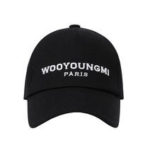 23SS 우영미 블랙 엠브로이드 볼캡 W231AC52991B 화이트 로고