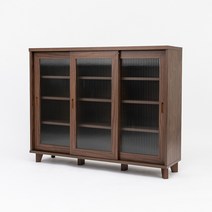 사토스토리지퍼니처 플러스 슬라이딩 3도어 수납장 (월넛), 월넛