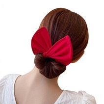 로우번 똥머리 당고 와이어 리본 헤어밴드 머리끈 올림머리 귀여운머리띠 면머리띠