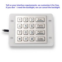 산업용 숫자 금속 키패드 부품 USB 키오스크 조명 산업용 키패드 IP68 방수 금속 스테인레스 스틸 백라이, 한개옵션2, 03 Customized Layout, 03 MATRIX
