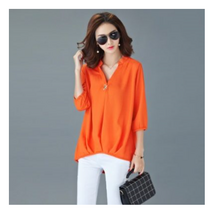 SAMARA 빅사이즈여성 럭셔리 브이넥 쉬폰블라우스4076 빅사이즈 블라우스