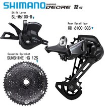 시마노 변속기 DEORE 후방 드레일러 SLM6100R 기어 레버 12 단 RDM6100 SUNSHINE HG 50 52T 카세트 스프로킷 CNM6100 체인 부품, 6.M6100W - 52T
