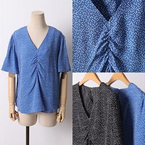 아이우먼 위쉬몰 DD 하트패턴브이블라우스(D719H107) 빅사이즈