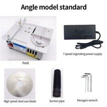 원형톱 미니 전기 소형 목공 벤치 톱 테이블 수제 취미 모델 공예 절단 도구 블레이드, CRIMSON, 한국 플러그