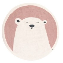 북유럽 디자인 원형 러그 북극곰 캐릭터 카페트 아기방 매트 원룸