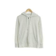 유니클로 라이트그레이 면혼방 후드집업 여자 7129