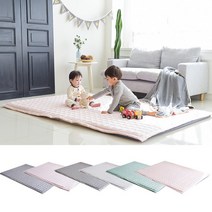 [비비엔다] 놀이매트용 순면커버 (280x140cm), 전체색:핑크
