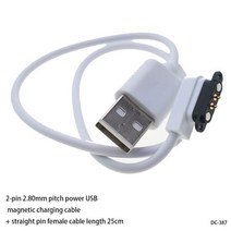 2 핀 3 핀 자석 USB 충전 케이블 암수 포고 핀 커넥터 전원 코드 접촉 패드 PCB 솔더 25CM50CM95CM, 01 2PIN 2.80mm