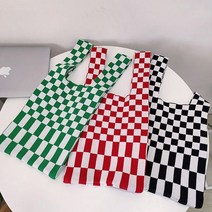 체커보드 숄더 백 가방 체크무늬 에코백 파우치 토트 체커보드 봉지백 에코백 무늬 체크