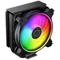 Cooler Master Hyper 212 헤일로 블랙 CPU 에어 쿨러 MF120 Halo² 팬 듀얼 루프 ARGB 알루미늄 탑 커버 구리 히트 파이프 4개 AMD Ryzen, Black_212 Halo