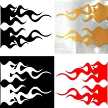 덤프트럭 불꽃 오토바이 데칼 비닐 옆면 대형 반사지 모양 스티커, 레드