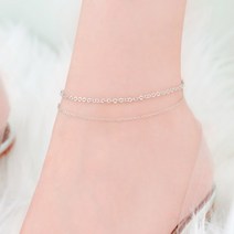 노이드비 써지컬스틸 샤이닝두줄 믹스체인 튼튼한 여성발찌