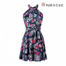 [플러스에스큐] 홀터넥 플로럴 원피스(LT8OP31)