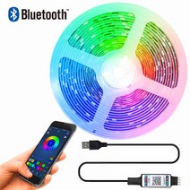 스마트 조명 5050 LED 스트립 라이트 블루투스 원격 제어 거실 TV 배경 빛나는 다이오드 RGB Fita 리본 램, 02 5050 RGB_04 4 메터, 03 Bluetooth Control