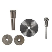 체인 금속 10X Diamond Cutting Wheel Discs Blades + 2 Arbor Shaft With 7X HSS Circular Wood Saw, 01 은