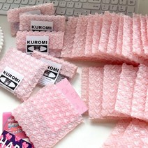 핑크 사랑 하트 뽁뽁이 에어캡 포장 카드 포카, 10x10cm 20개, 라이트핑크