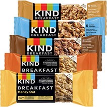 Kind Breakfast Bars Variety 5 Flavors Dark Chocolate Blueberry Almond Honey Oat Peanut Butter A, 1