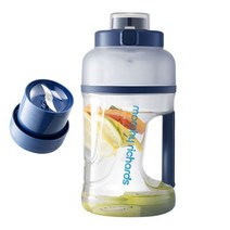 해독주스믹서 휴대용 무선 소형 믹서 1000ml 가정용 블렌더 과즙 짜는기구 컵 용 컵, 파란색과 흰색