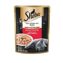 쉬바 고양이 주식 파우치 참치와 닭고기, 12팩, 70g