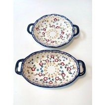 폴란드그릇 떡볶이 치즈플레이트 갬성캠핑 복 프랑스 영국 포르투갈 식빵접시 수입빈티지 독일, 8.5인치 양귀+9인치 타원