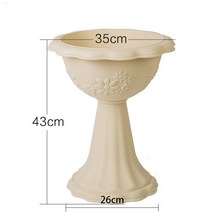 정원 엔틱 화분 중세 스타일 화단 꽃밭 거실 테이블 식탁 인테리어 플라스틱 화분, 하이스타일 350 베이지_.