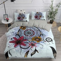 드림 캐처 침구 세트 우아한 보헤미안 이불 커버 퀸 240x220 에스닉 싱글 더블 킹 침대, 11_135x200cm 2pcs