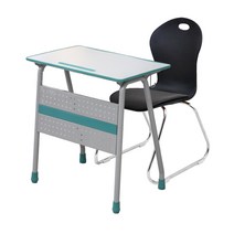 1인용 뉴메카 책걸상세트 S3429 (책상1+의자1), 화이트바디, 메쉬블랙 방석