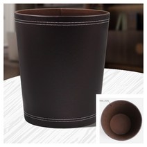 구르네 가죽 원형 인테리어 휴지통 호텔