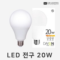럭스라이팅 데이온 LED전구 20W, 전구색-따듯한노란빛(3000K), 1개