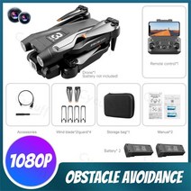 입문용 촬영용 미니 드론 새로운 Z908 프로 드론 와이파이 FPV 미니 4K HD 전문 듀얼 카메라 3 면 장애물, 14 Black 1080P 2B