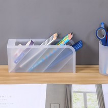 드림 4단 펜 연필 꽂이 멀티 다용도 정리함 트레이 거치대 사선 통 문구, 대형, 블랙