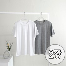 샵159 크리미 무지 라운드 반팔 티셔츠 1+1