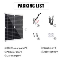 태양광 패널 파워 뱅크 200w solar panel kit with 60a usb 열, 200w 태양 전지 패널